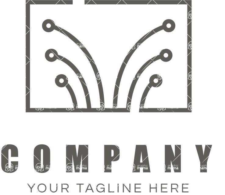 Business Logo Templates - vector graphics in a pack from GraphicMama - Flat Style Tech Business Logo Design - Black and White